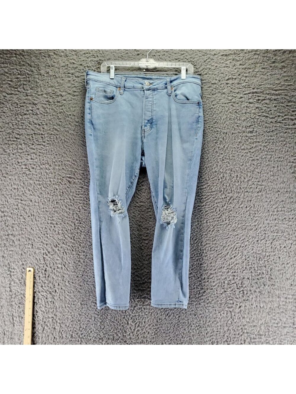 Old Navy Jeans Womens 14 Short Blue High-Rise O.G. Straight Light Wash Cropped